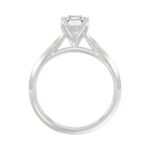 LADIES SOLITAIRE RING 2CT EMERALD DIAMOND 14K WHITE GOLD - Image 2