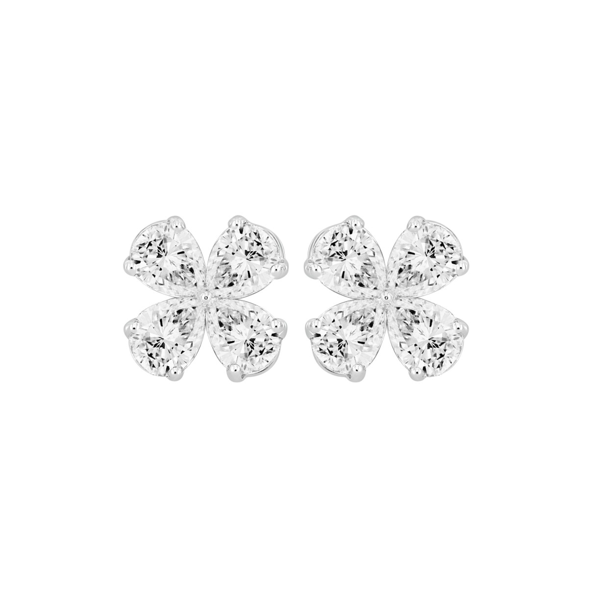 LADIES EARRINGS 1 1/3CT PEAR DIAMOND 14K WHITE GOLD 1 LADIES EARRINGS 1 1/3CT PEAR DIAMOND 14K WHITE GOLD - Image 1