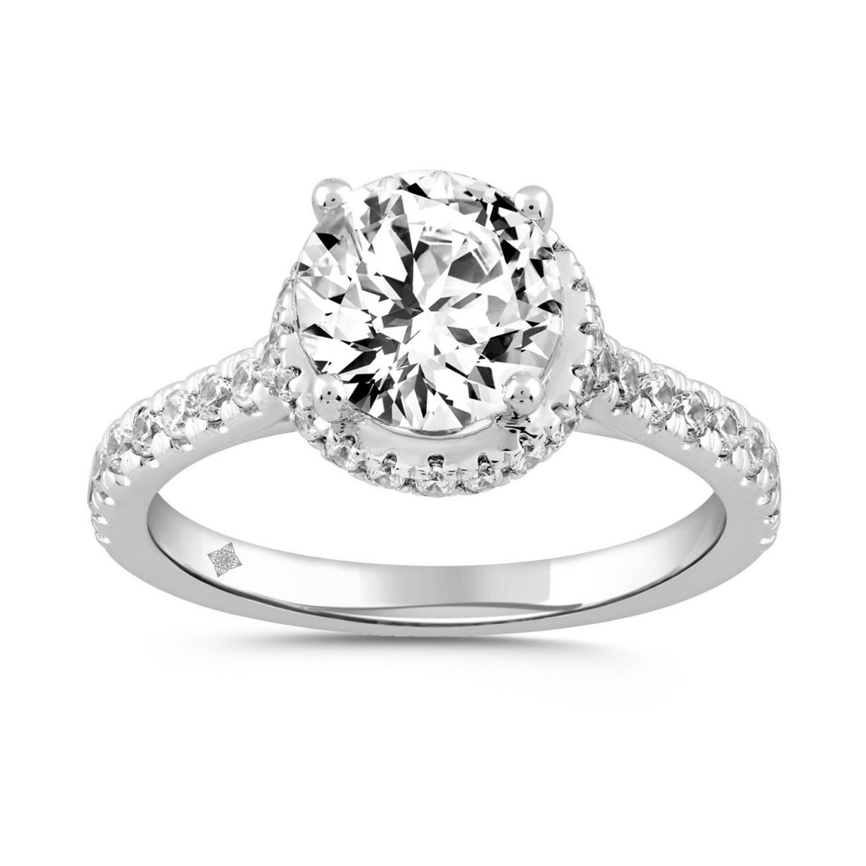 LADIES RING 2 1/2CT ROUND DIAMOND 14K WHITE GOLD (CENTER STONE ROUND DIAMOND 2CT ) 1 LADIES RING 2 1/2CT ROUND DIAMOND 14K WHITE GOLD (CENTER STONE ROUND DIAMOND 2CT ) - Image 1
