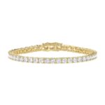 14K YELLOW GOLD 3CT ROUND DIAMOND LADIES BRACELET