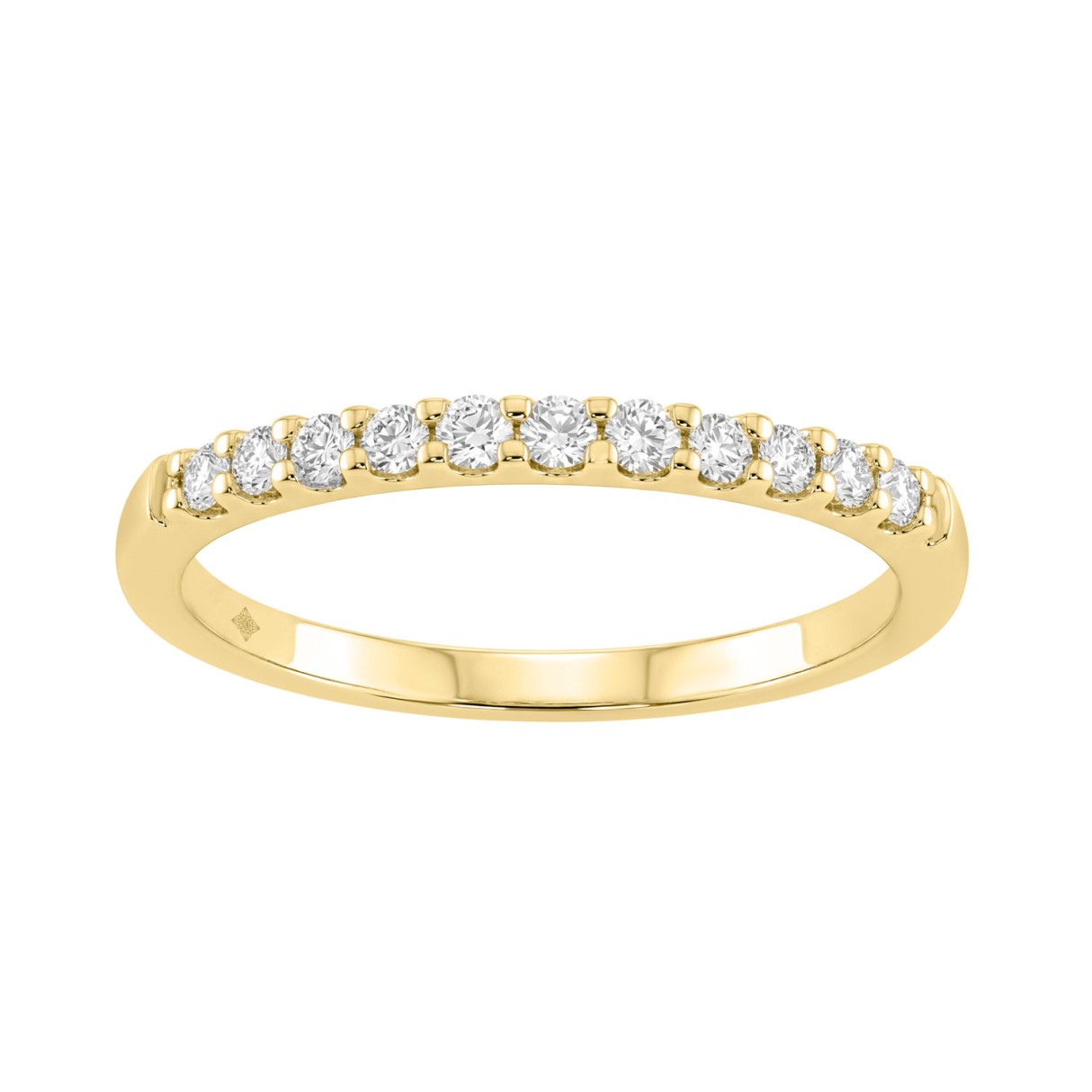 Elegant 14K Yellow Gold Ladies Diamond Wedding Band With 1/4Ct Round Diamonds 1 Elegant 14K Yellow Gold Ladies Diamond Wedding Band With 1/4Ct Round Diamonds - Image 1