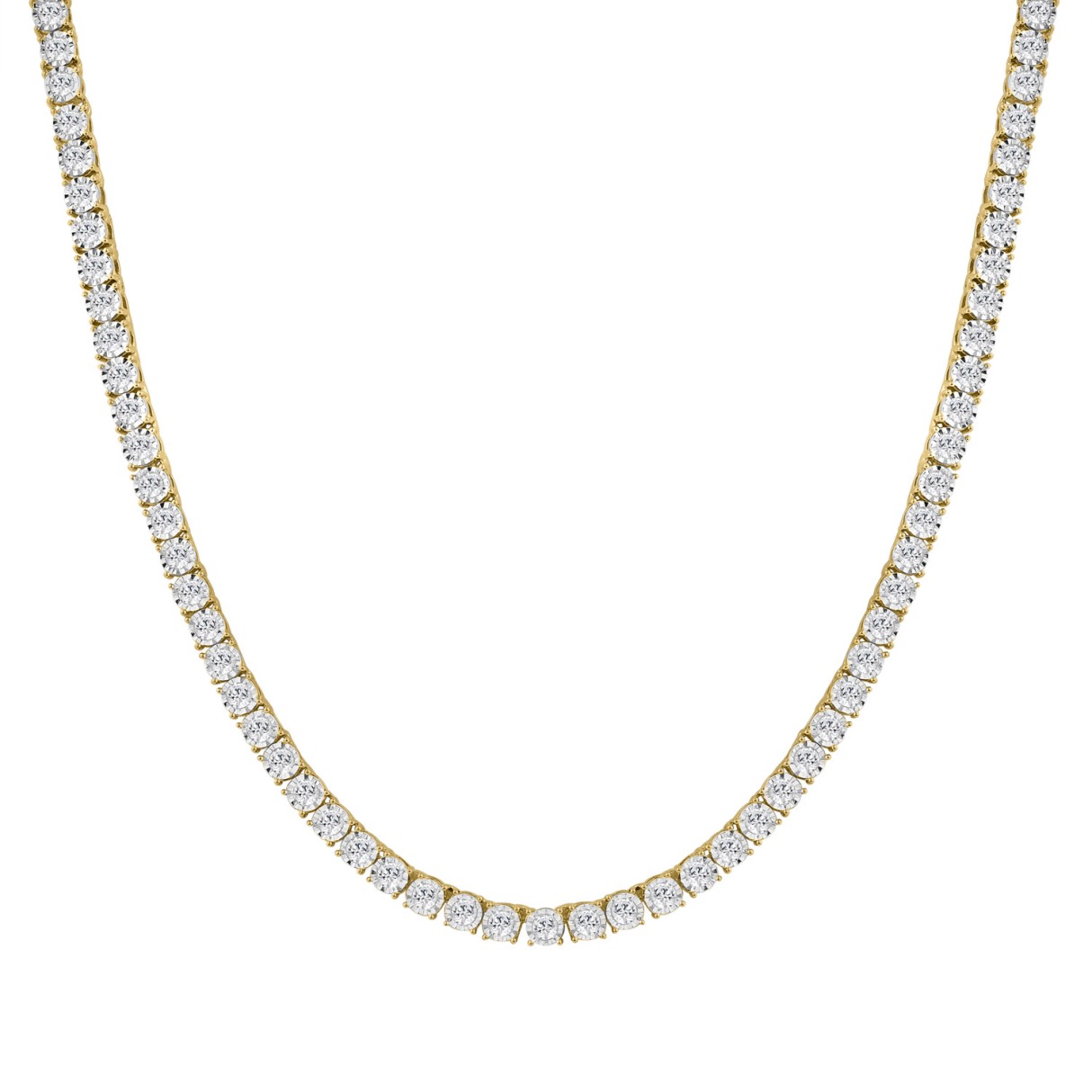 14K YELLOW GOLD 12.00CT ROUND DIAMOND MEN'S NECKLACE 1 14K YELLOW GOLD 12.00CT ROUND DIAMOND MEN'S NECKLACE - Image 1