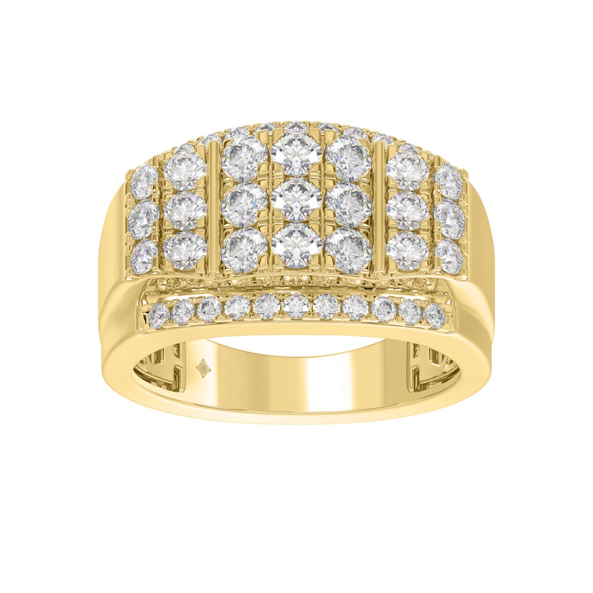 MEN'S RING 2.00CT ROUND DIAMOND 14K YELLOW GOLD 1 MEN'S RING 2.00CT ROUND DIAMOND 14K YELLOW GOLD - Image 1