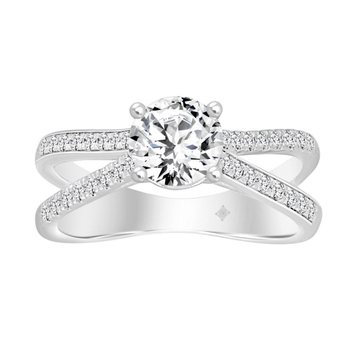 LADIES RING 1 1/4CT ROUND DIAMOND 14K WHITE GOLD 1 LADIES RING 1 1/4CT ROUND DIAMOND 14K WHITE GOLD - Image 1