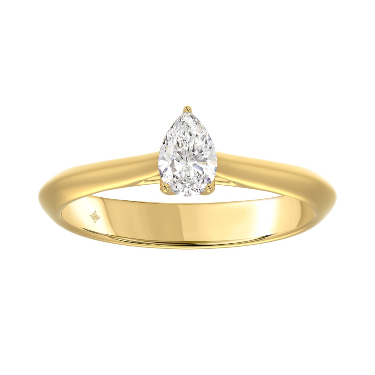 LADIES SOLITAIRE RING 1/2CT PEAR DIAMOND 14K YELLOW GOLD 1 LADIES SOLITAIRE RING 1/2CT PEAR DIAMOND 14K YELLOW GOLD - Image 1