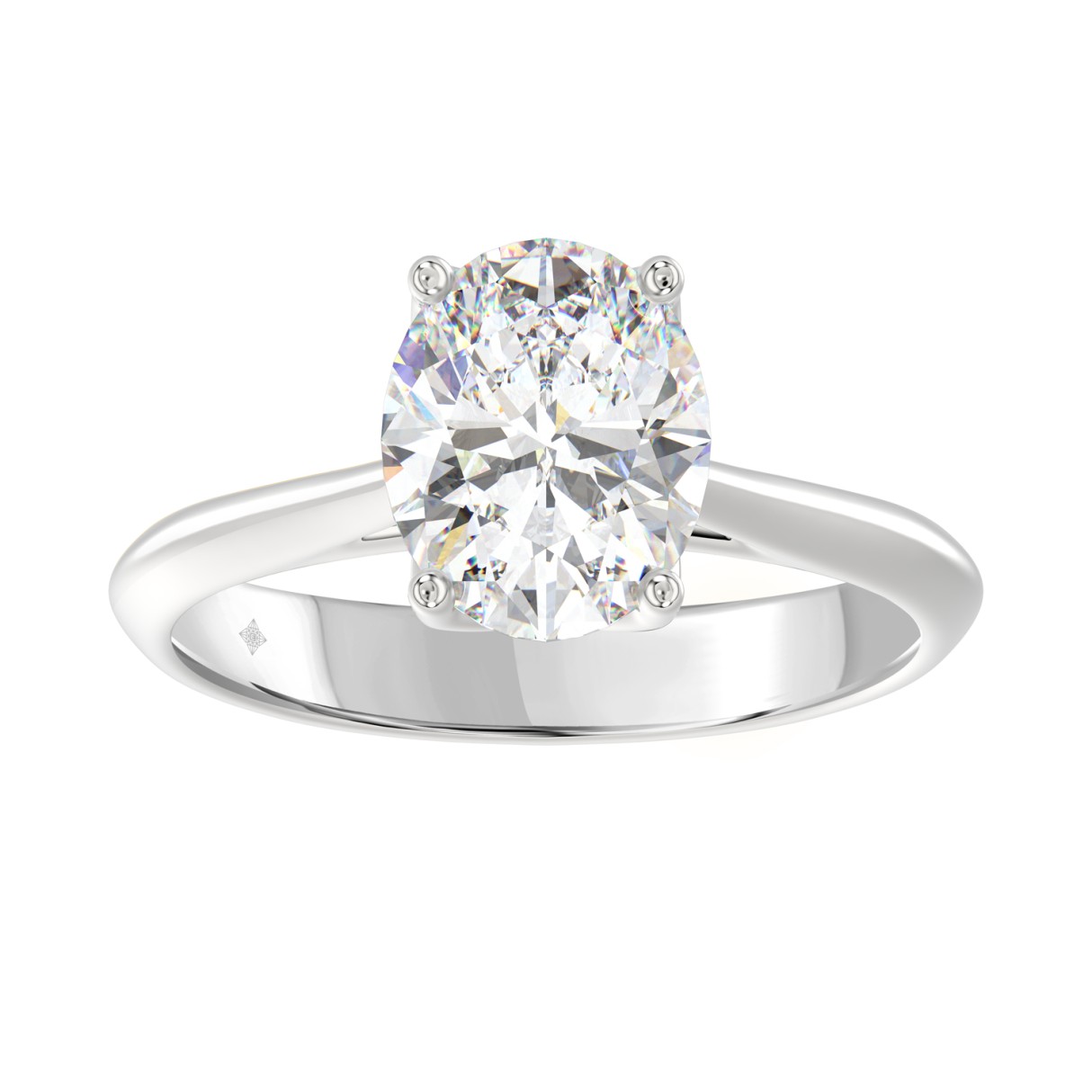 LADIES SOLITAIRE RING 2 1/2CT OVAL DIAMOND 14K WHITE GOLD 1 LADIES SOLITAIRE RING 2 1/2CT OVAL DIAMOND 14K WHITE GOLD - Image 1