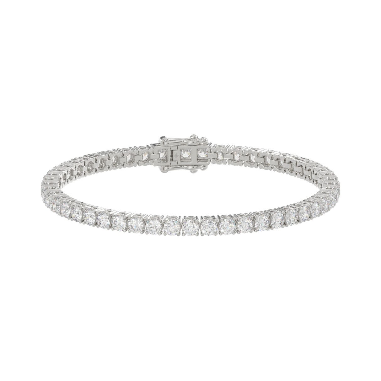 LADIES BRACELET 7CT ROUND DIAMOND 14K WHITE GOLD 1 LADIES BRACELET 7CT ROUND DIAMOND 14K WHITE GOLD - Image 1