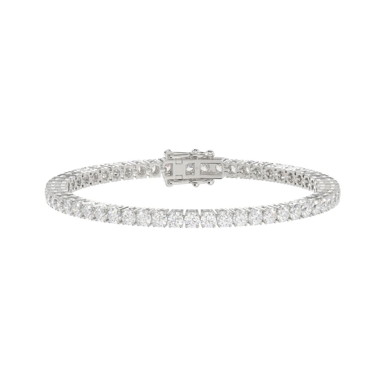 LADIES BRACELET 5CT ROUND DIAMOND 14K WHITE GOLD 1 LADIES BRACELET 5CT ROUND DIAMOND 14K WHITE GOLD - Image 1