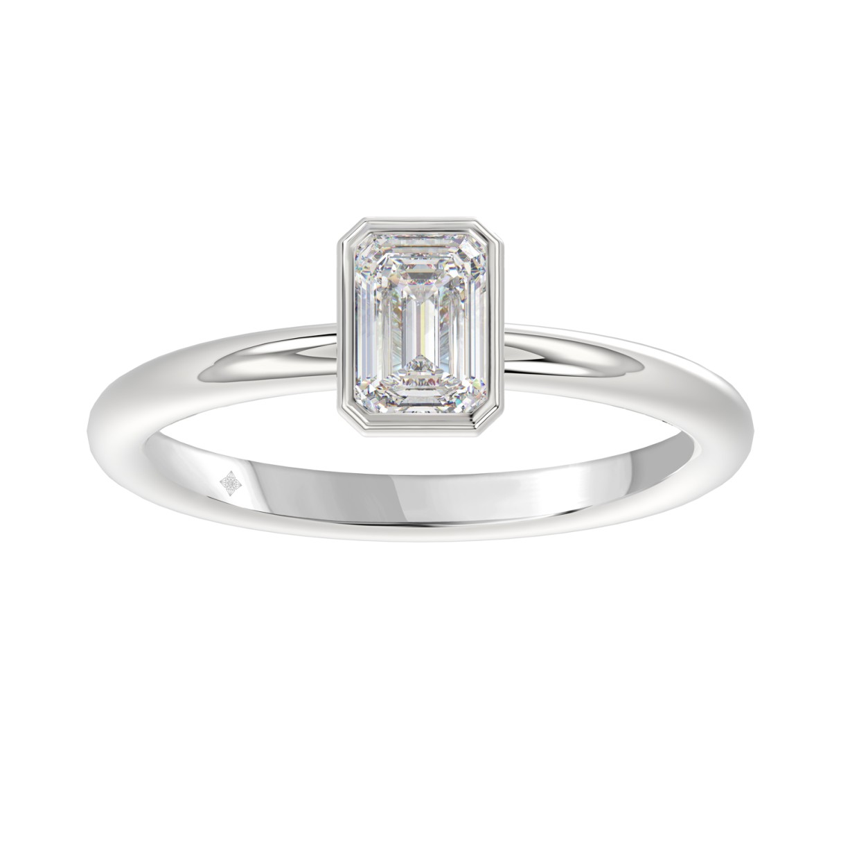 LADIES SOLITAIRE RING 1CT EMERALD DIAMOND 14K WHITE GOLD (CENTER STONE EMERALD DIAMOND 1CT ) 1 LADIES SOLITAIRE RING 1CT EMERALD DIAMOND 14K WHITE GOLD (CENTER STONE EMERALD DIAMOND 1CT ) - Image 1