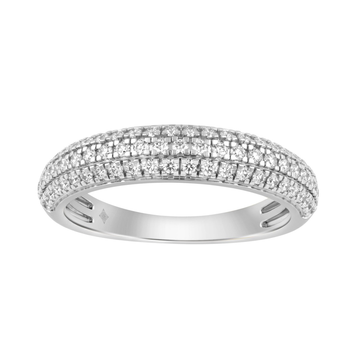 Luxury 14K White Gold 1/2Ct Round Diamond Band For Women Elegant Wedding Or Anniversary Ring 1 Luxury 14K White Gold 1/2Ct Round Diamond Band For Women Elegant Wedding Or Anniversary Ring - Image 1