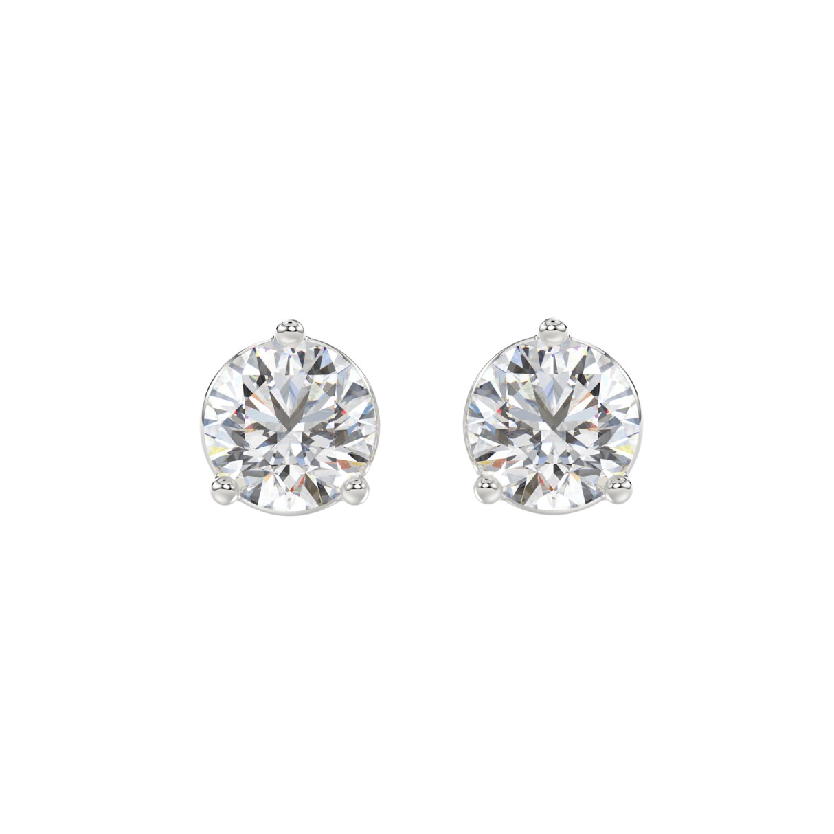 LADIES SOLITAIRE EARRINGS 4CT ROUND DIAMOND 14K WHITE GOLD (CENTER STONE ROUND DIAMOND 2CT ) 1 LADIES SOLITAIRE EARRINGS 4CT ROUND DIAMOND 14K WHITE GOLD (CENTER STONE ROUND DIAMOND 2CT ) - Image 1