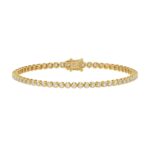 14K YELLOW GOLD 2 1/4CT 8 INCH ROUND DIAMOND MEN'S BRACELET