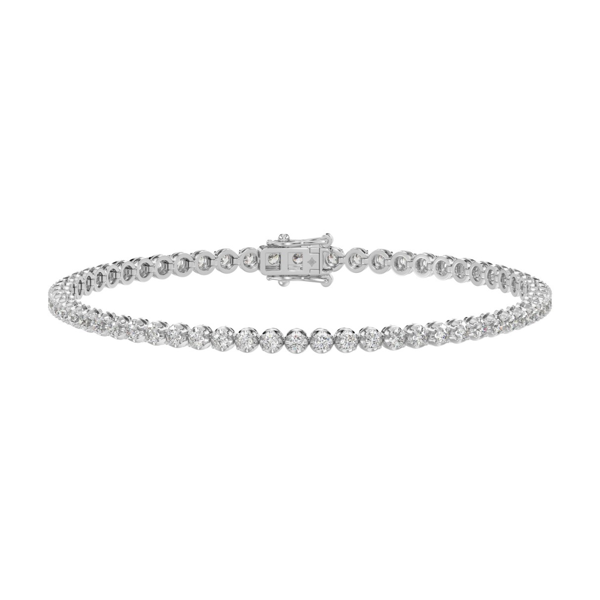 MEN'S BRACELET 2 1/2CT ROUND DIAMOND 14K WHITE GOLD 1 MEN'S BRACELET 2 1/2CT ROUND DIAMOND 14K WHITE GOLD - Image 1