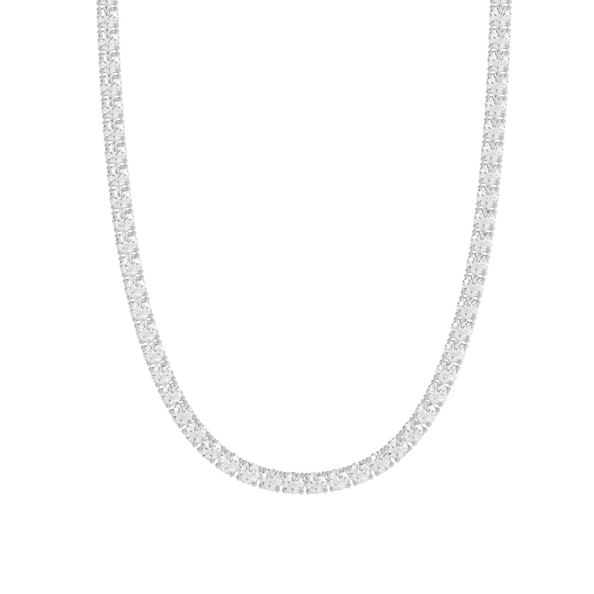 14K WHITE GOLD 6 7/8CT 16" ROUND DIAMOND LADIES TENNIS NECKLACE 1 14K WHITE GOLD 6 7/8CT 16" ROUND DIAMOND LADIES TENNIS NECKLACE - Image 1