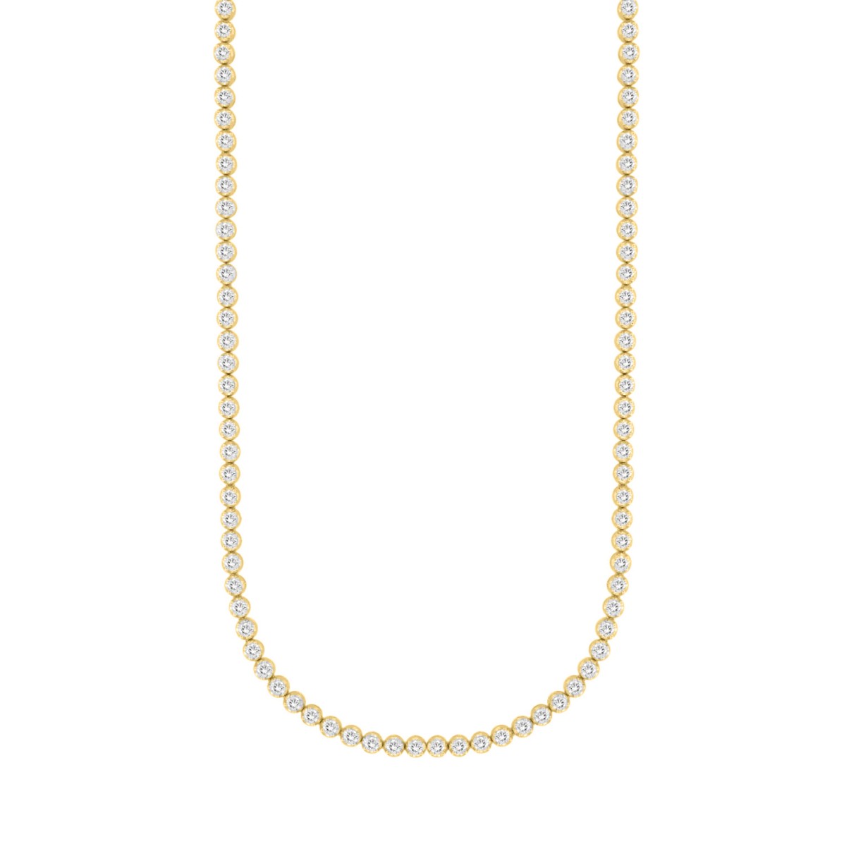 MENS NECKLACE 7CT ROUND DIAMOND 14K YELLOW GOLD 1 MENS NECKLACE 7CT ROUND DIAMOND 14K YELLOW GOLD - Image 1
