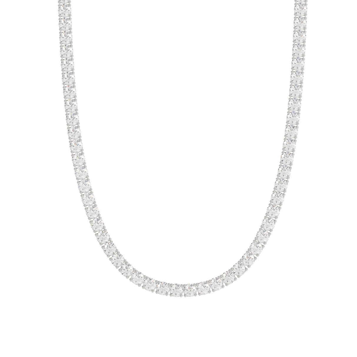 14K WHITE GOLD 7 3/4CT 18" ROUND DIAMOND LADIES TENNIS NECKLACE 1 14K WHITE GOLD 7 3/4CT 18" ROUND DIAMOND LADIES TENNIS NECKLACE - Image 1
