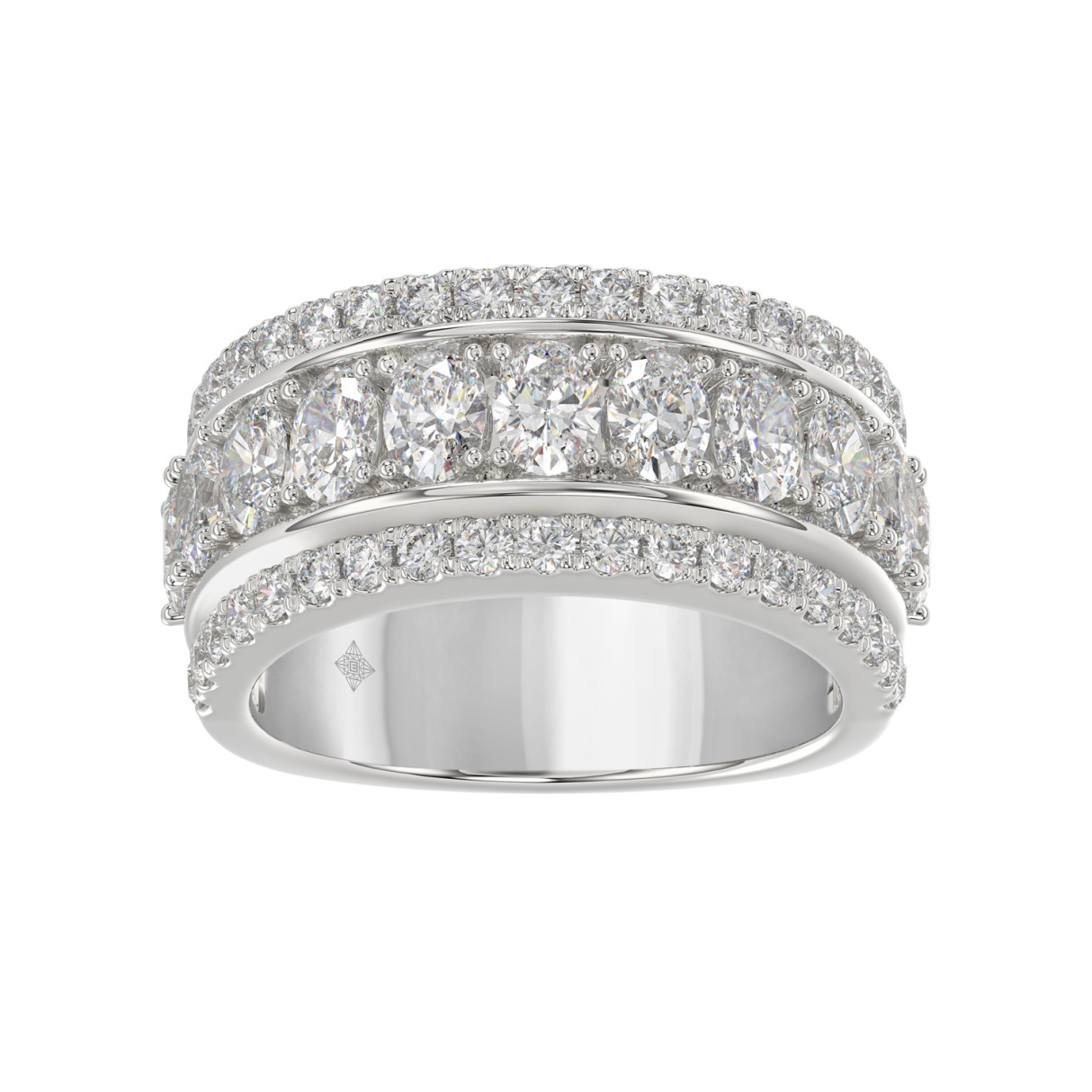 14K WHITE GOLD 2 1/4CT ROUND/OVAL DIAMOND LADIES BAND 1 14K WHITE GOLD 2 1/4CT ROUND/OVAL DIAMOND LADIES BAND - Image 1