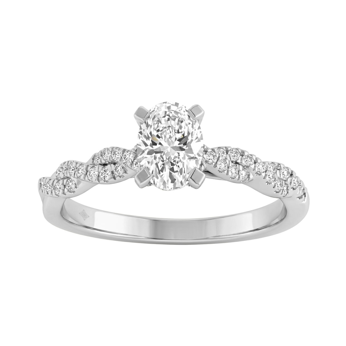 1.00Ct Round & Oval Diamond Classic Ring In 14K White Gold Ladies Fine Jewelry Ring 3/4Ct Oval Center Stone (Color F-G -Clarity Vs1/Vs2) 1 1.00Ct Round & Oval Diamond Classic Ring In 14K White Gold Ladies Fine Jewelry Ring 3/4Ct Oval Center Stone (Color F-G -Clarity Vs1/Vs2) - Image 1