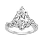 Elegant 14K White Gold 4 1/5Ct Marquise Diamond Ring Women Fashion Engagement Ring (Color F-G -Clarity Vs1/Vs2)