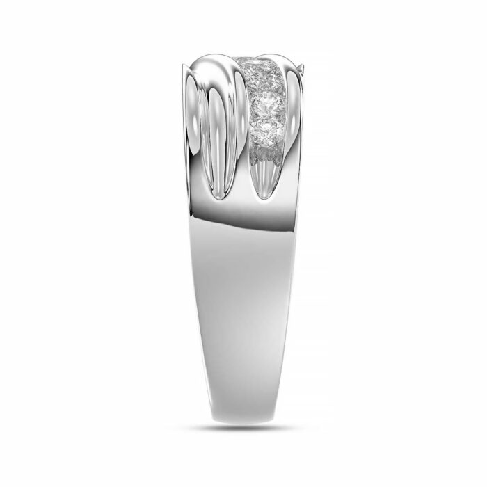 MEN'S BAND 0.50CT ROUND DIAMOND 10K WHITE GOLD - Image 3