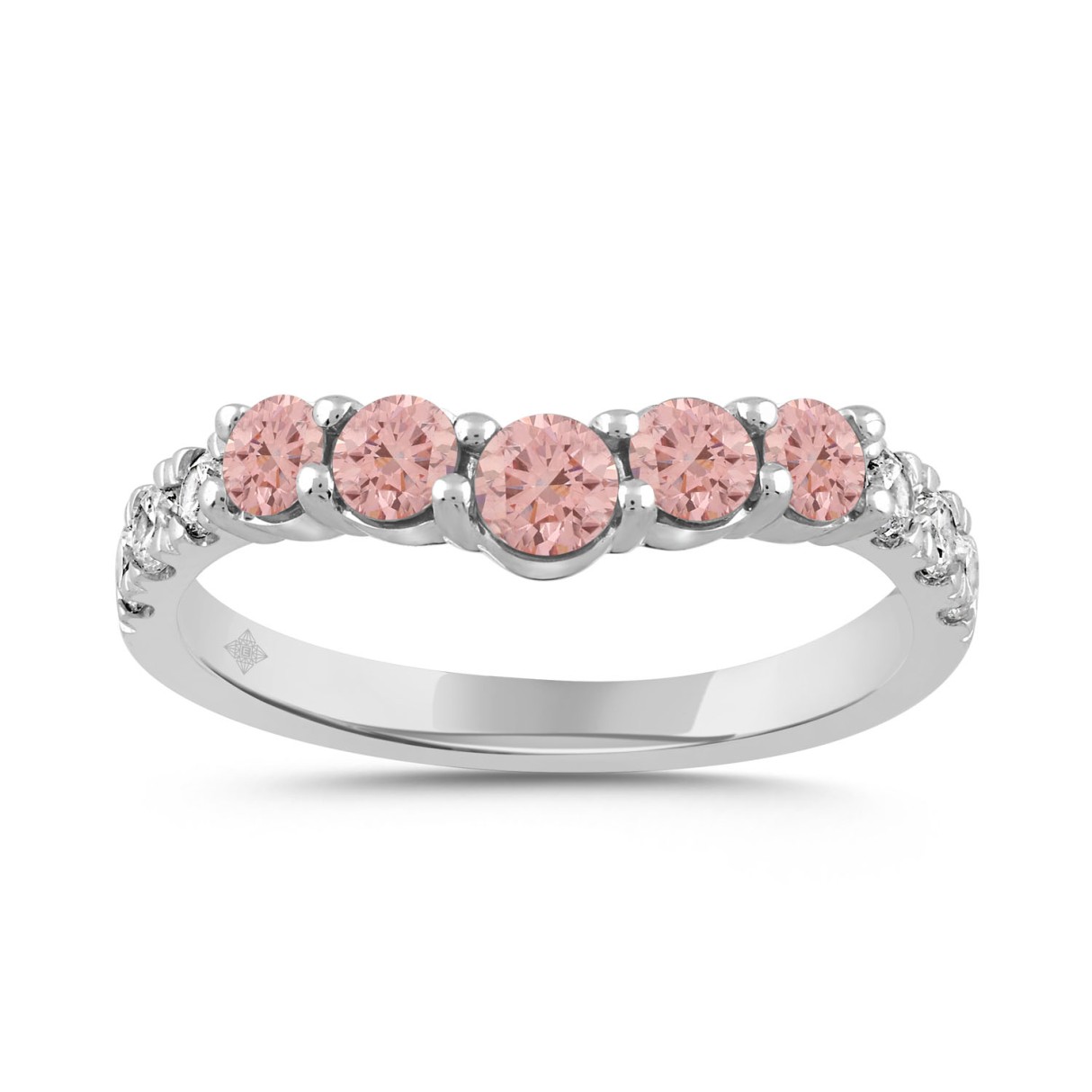 ETERNAL BLUSH COLLECTION LADIES BAND 1CT PINK ROUND DIAMOND 14K WHITE GOLD 1 ETERNAL BLUSH COLLECTION LADIES BAND 1CT PINK ROUND DIAMOND 14K WHITE GOLD - Image 1