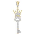 MEN'S CHARM 0.65CT ROUND DIAMOND 10K YELLOW GOLD