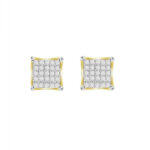 LADIES EARRINGS 0.50CT ROUND DIAMOND 10K YELLOW GOLD
