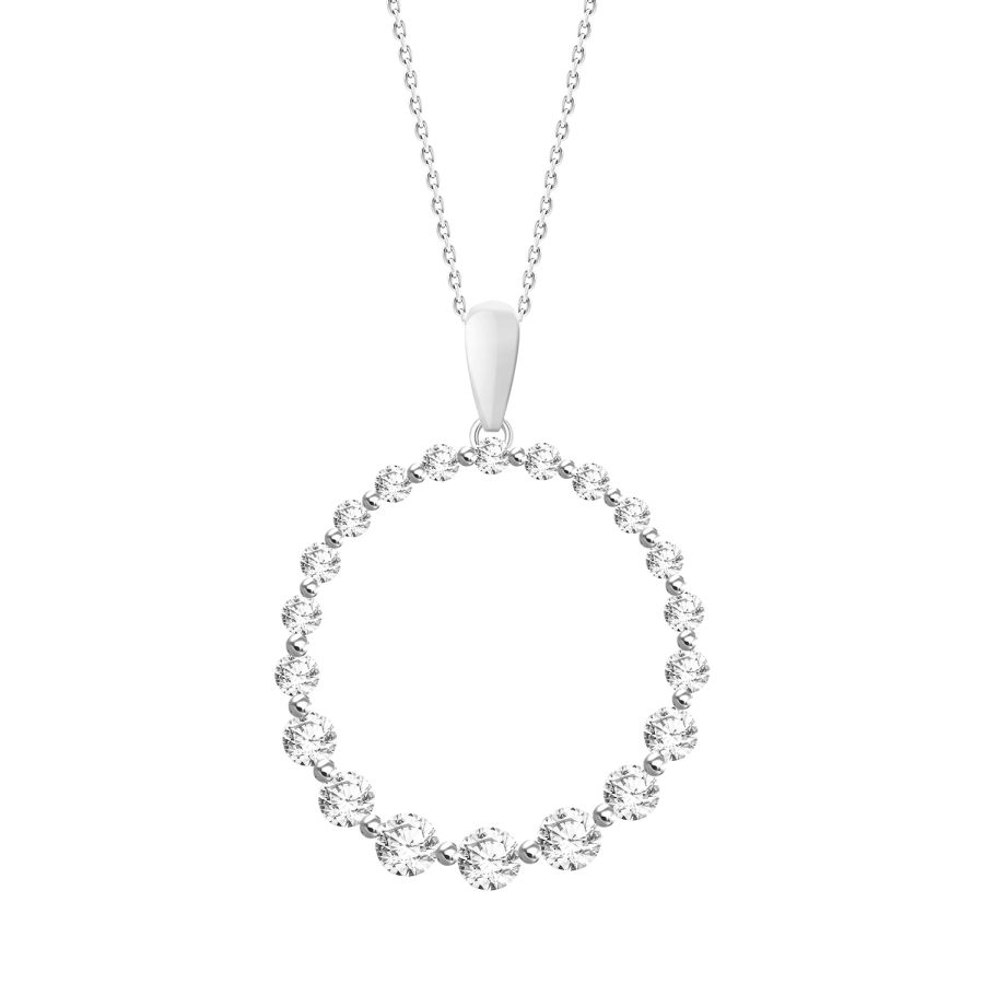 LADIES PENDANT 0.75CT ROUND DIAMOND 14K WHITE GOLD 1 LADIES PENDANT 0.75CT ROUND DIAMOND 14K WHITE GOLD - Image 1