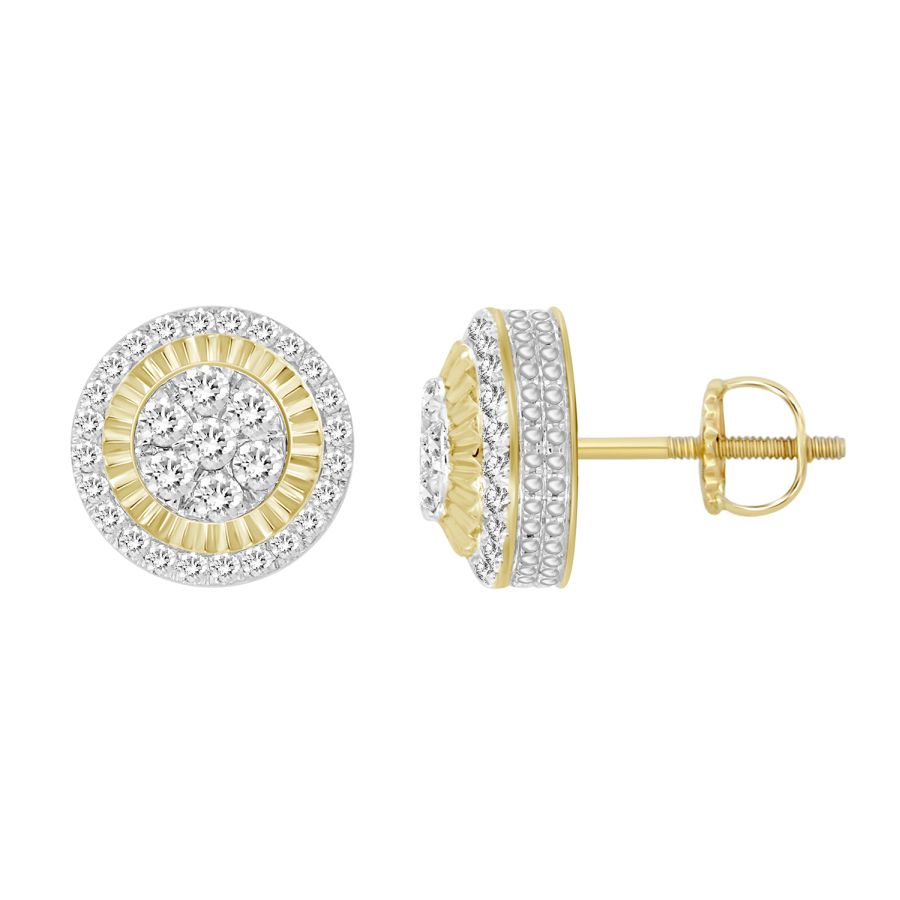 EARRINGS 0.25CT ROUND DIAMOND 10K YELLOW GOLD 1 EARRINGS 0.25CT ROUND DIAMOND 10K YELLOW GOLD - Image 1