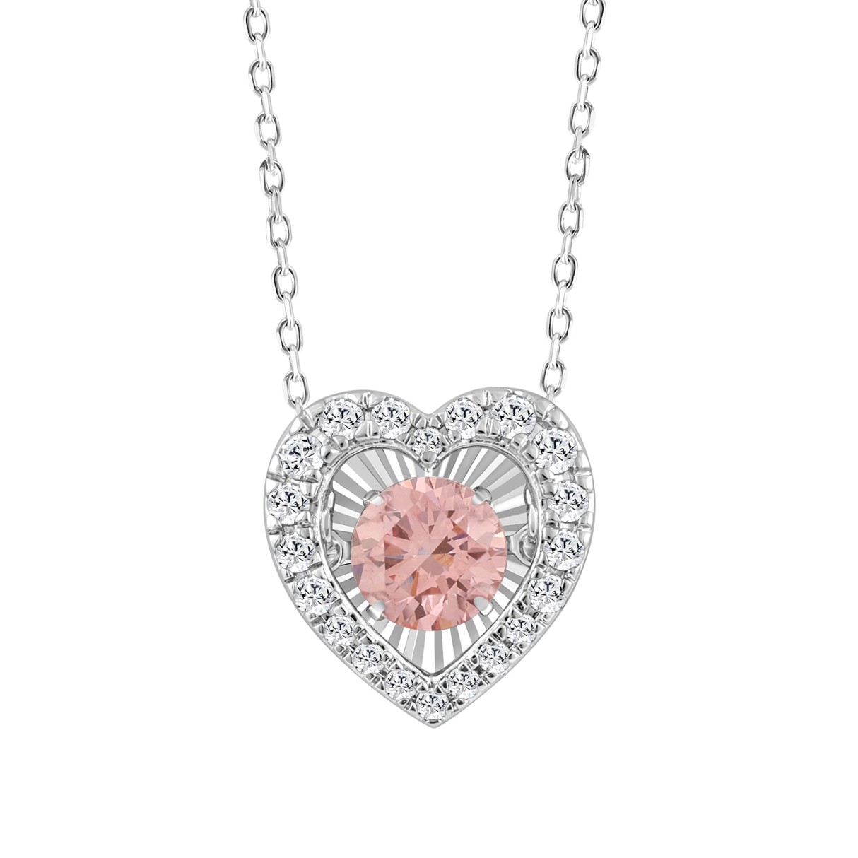 ETERNAL BLUSH COLLECTION 14K WHITE GOLD 1.00CT ROUND DIAMOND LADIES PENDANT (ROUND PINK) 1 ETERNAL BLUSH COLLECTION 14K WHITE GOLD 1.00CT ROUND DIAMOND LADIES PENDANT (ROUND PINK) - Image 1