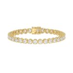 Luxury 14K Yellow Gold Round Diamond Tennis Bracelet 10.00 Ct Elegant Women Jewelry (Color F-G -Clarity Vs1/Vs2)