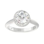 14K WHITE GOLD 2 1/2CT ROUND DIAMOND LADIES RING (CENTER STONE ROUND DIAMOND 2CT)
