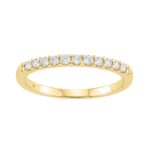 Elegant 14K Yellow Gold Ladies Diamond Wedding Band With 1/4Ct Round Diamonds