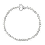 LADIES BRACELET 0.55CT ROUND DIAMOND STERLING SILVER WHITE