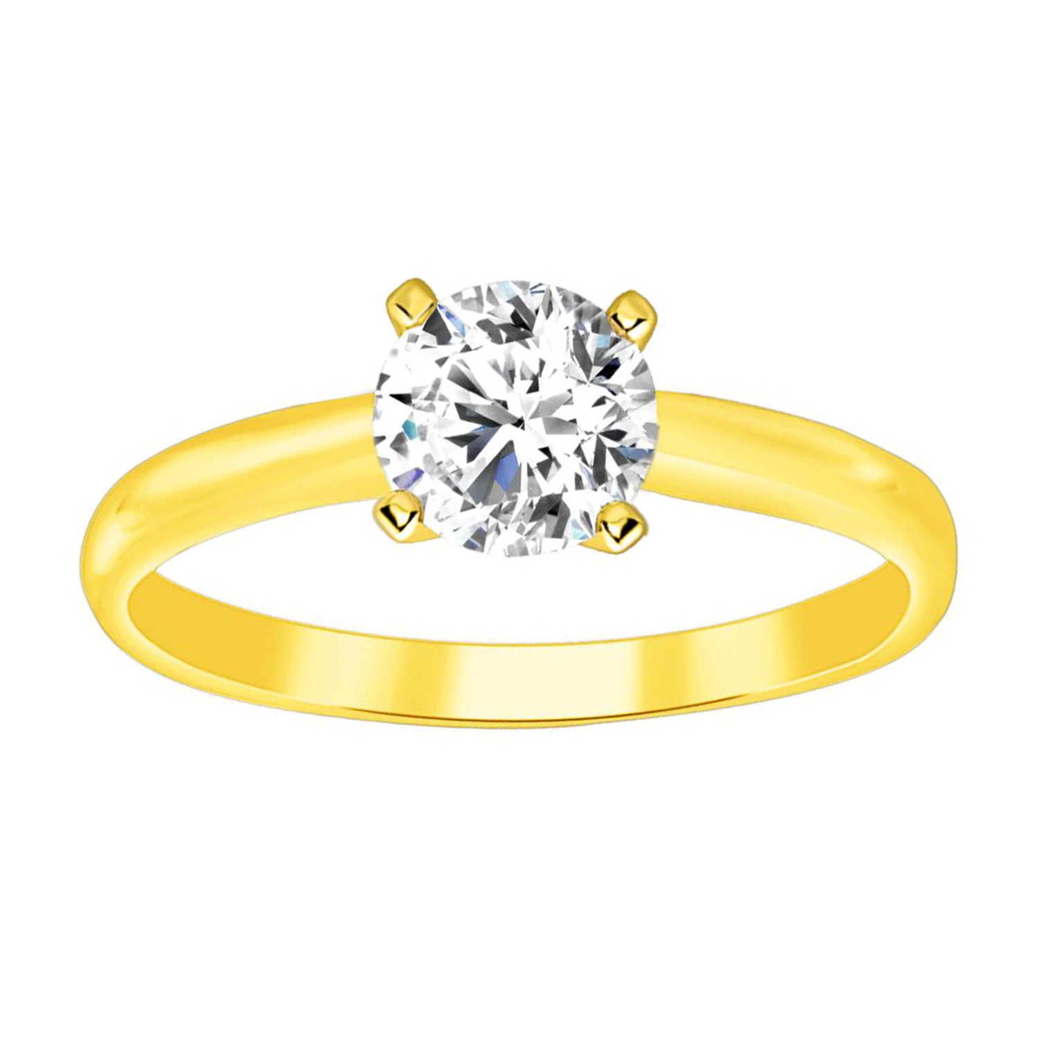 LADIES SOLITAIRE RING 0.50CT ROUND DIAMOND 14K YELLOW GOLD 1 LADIES SOLITAIRE RING 0.50CT ROUND DIAMOND 14K YELLOW GOLD - Image 1