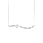14K WHITE GOLD 3/4CT ROUND/lozenge DIAMOND LADIES NECKLACE