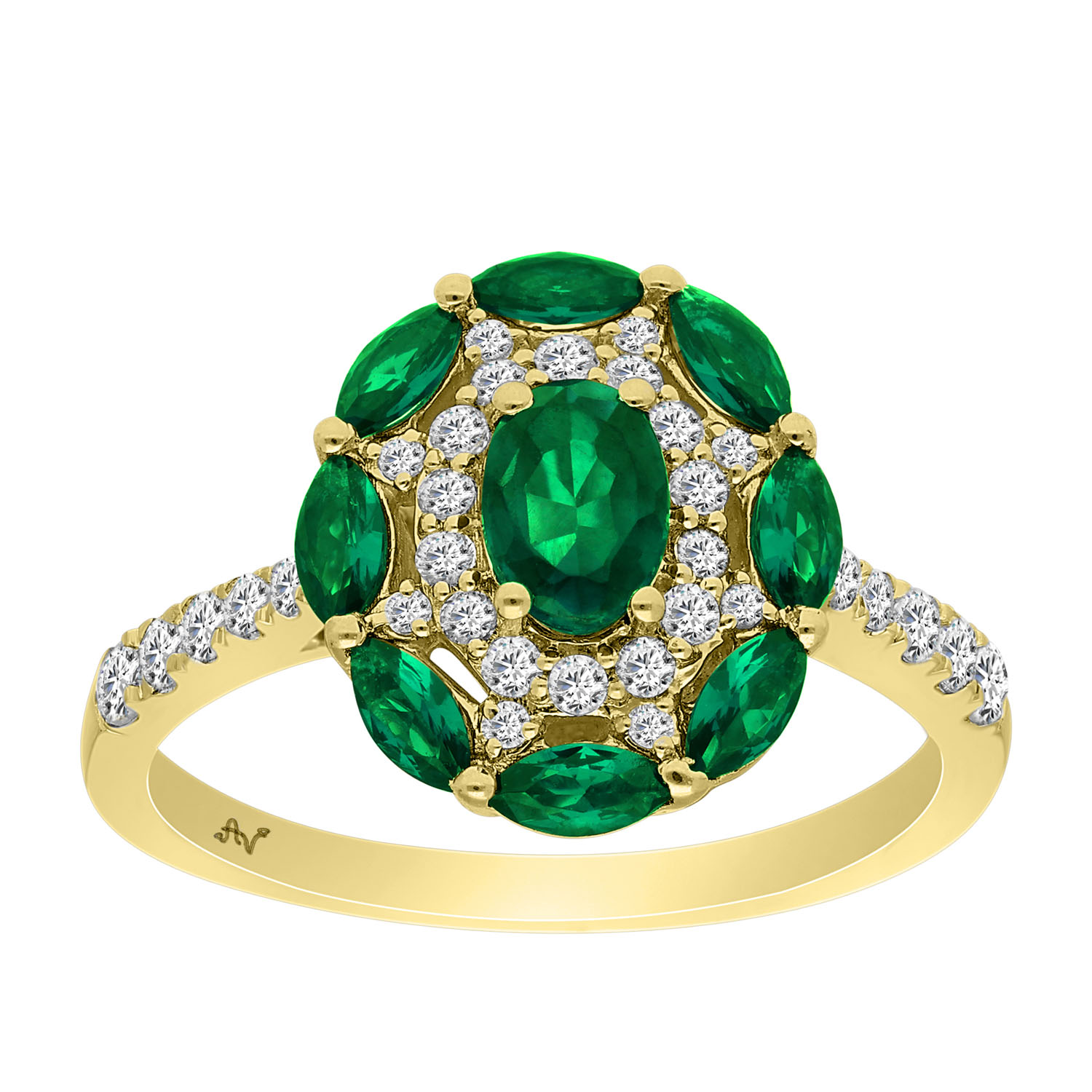 LADIES RING 2.00CT ROUND/OVAL/EMERALD/MARQUISE DIAMOND 14K YELLOW GOLD 1 LADIES RING 2.00CT ROUND/OVAL/EMERALD/MARQUISE DIAMOND 14K YELLOW GOLD - Image 1