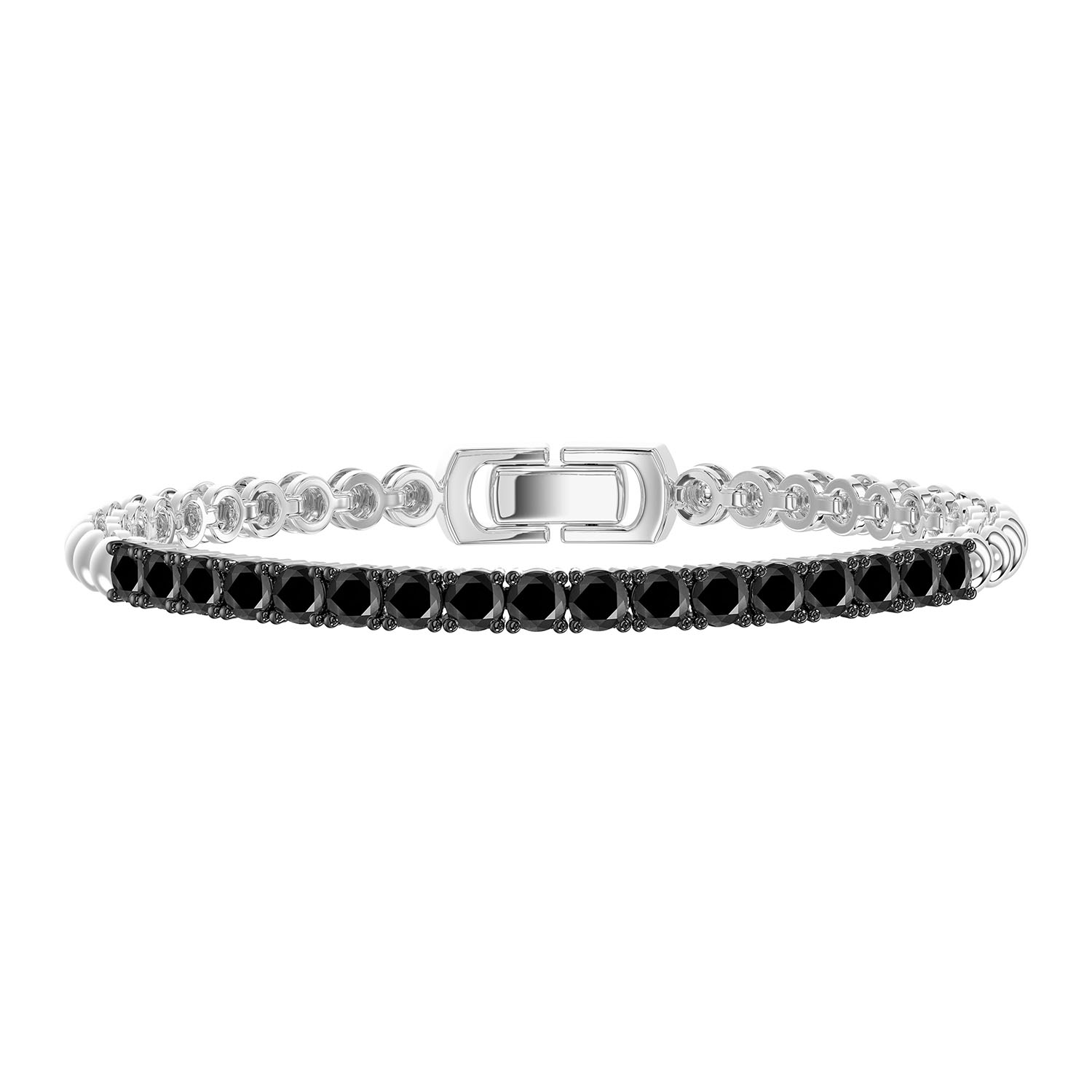 LADIES BRACELET 1.00CT ROUND DIAMOND 14K WHITE GOLD 1 LADIES BRACELET 1.00CT ROUND DIAMOND 14K WHITE GOLD - Image 1