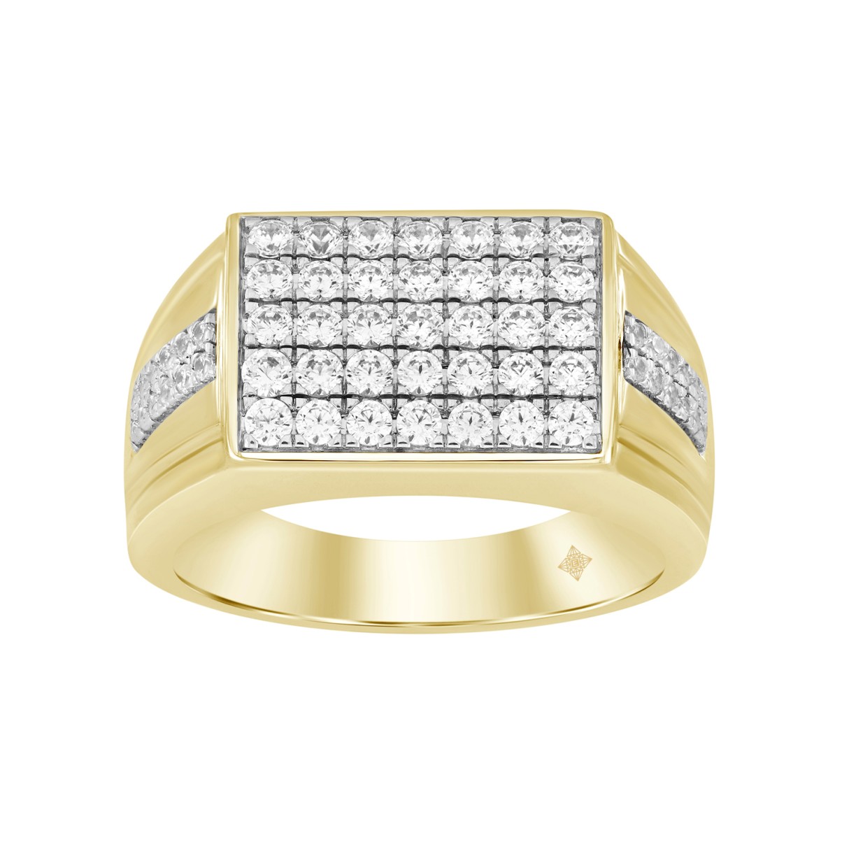 MEN'S RING 1CT ROUND DIAMOND 14K YELLOW GOLD 1 MEN'S RING 1CT ROUND DIAMOND 14K YELLOW GOLD - Image 1