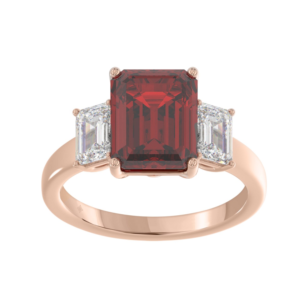 14K ROSE GOLD 5 1/3CT EMERALD DIAMOND LADIES RING (EMERALD RUBY) 1 14K ROSE GOLD 5 1/3CT EMERALD DIAMOND LADIES RING (EMERALD RUBY) - Image 1