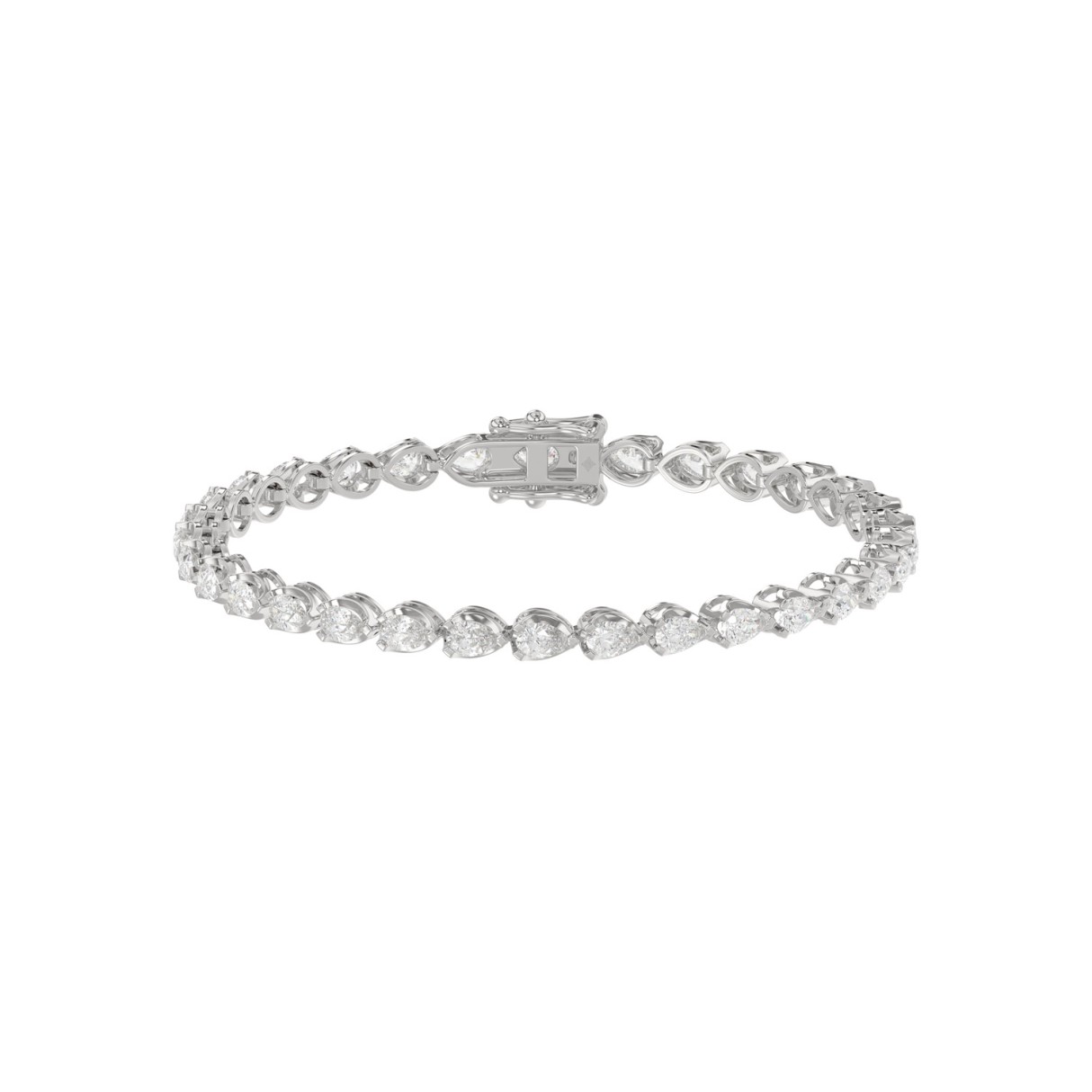 Elegant Pear Shape Diamond Ladies Tennis Bracelet in 14K White Gold 3 1/2CT (Color F-G -Clarity VS1/VS2) 1 Elegant Pear Shape Diamond Ladies Tennis Bracelet in 14K White Gold 3 1/2CT (Color F-G -Clarity VS1/VS2) - Image 1