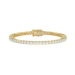 LADIES BRACELET 5CT ROUND DIAMOND 14K YELLOW GOLD