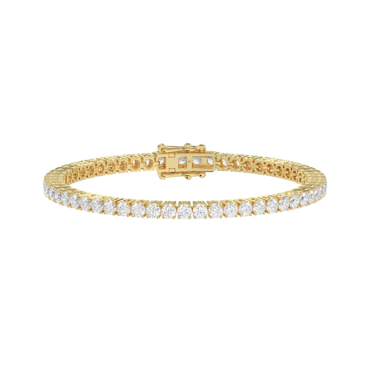 LADIES BRACELET 5CT ROUND DIAMOND 14K YELLOW GOLD 1 LADIES BRACELET 5CT ROUND DIAMOND 14K YELLOW GOLD - Image 1
