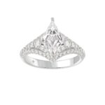 14K WHITE GOLD 2 3/4CT ROUND/LOZENGE DIAMOND LADIES RING