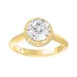 14K YELLOW GOLD 2 1/2CT ROUND DIAMOND LADIES RING (CENTER STONE ROUND DIAMOND 2CT)