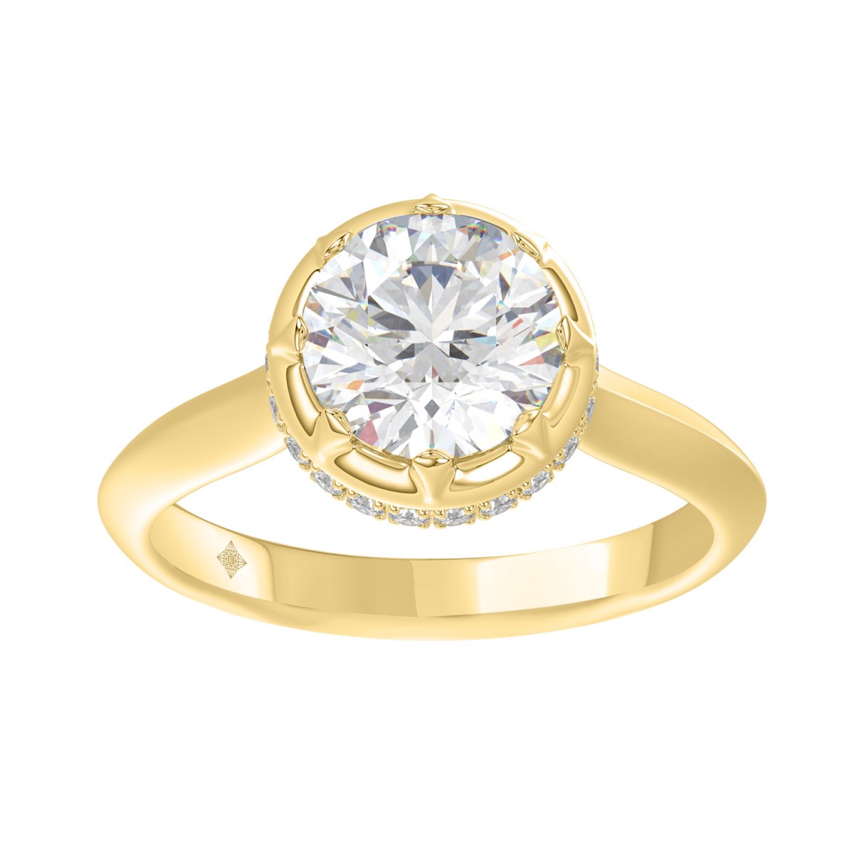14K YELLOW GOLD 2 1/2CT ROUND DIAMOND LADIES RING (CENTER STONE ROUND DIAMOND 2CT) 1 14K YELLOW GOLD 2 1/2CT ROUND DIAMOND LADIES RING (CENTER STONE ROUND DIAMOND 2CT) - Image 1