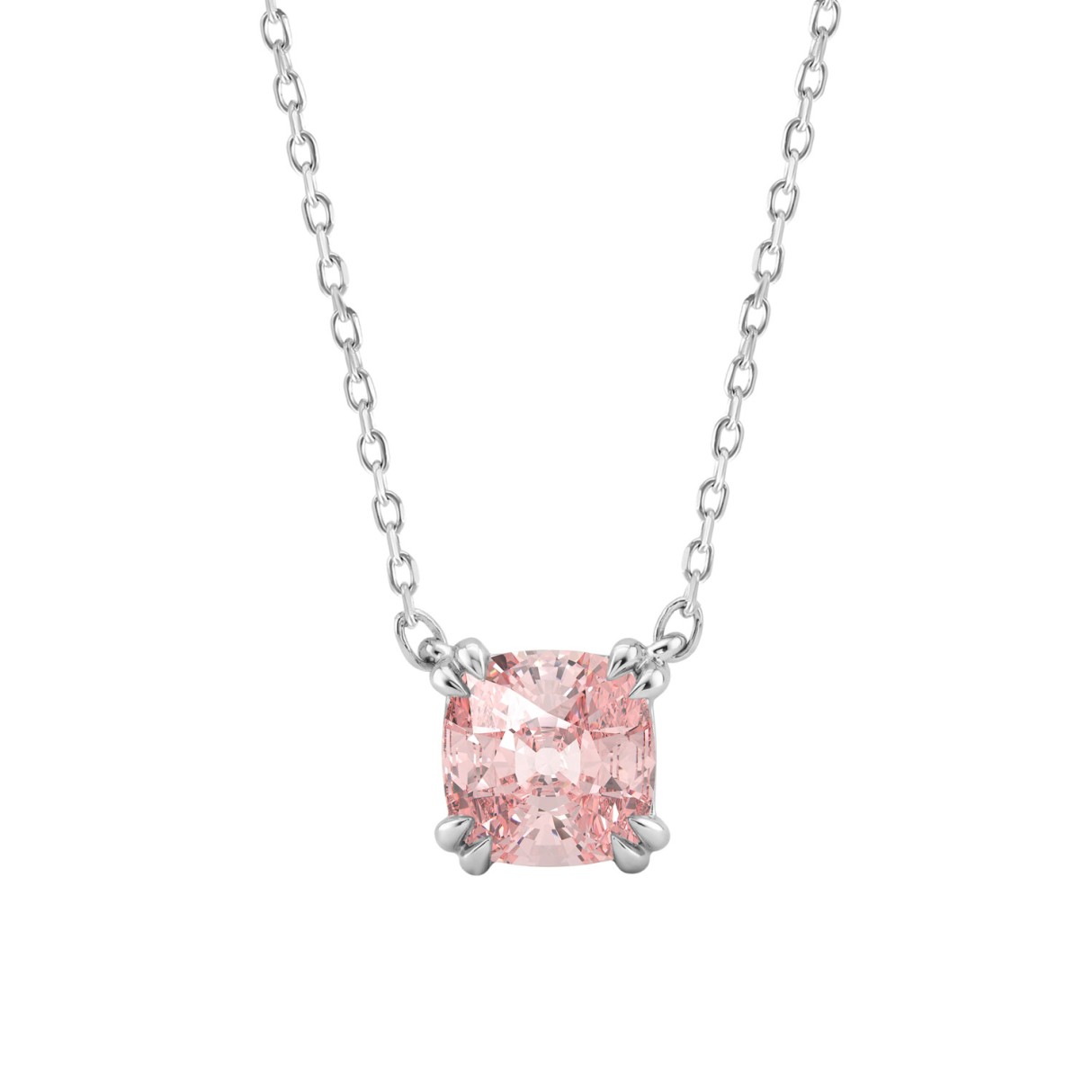 ETERNAL BLUSH COLLECTION 14K WHITE GOLD 1.00CT CUSHION PINK DIAMOND LADIES NECKLACE 1 ETERNAL BLUSH COLLECTION 14K WHITE GOLD 1.00CT CUSHION PINK DIAMOND LADIES NECKLACE - Image 1