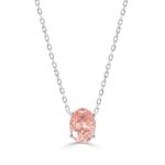 ETERNAL BLUSH COLLECTION 14K WHITE GOLD 1.00CT OVAL PINK DIAMOND LADIES NECKLACE