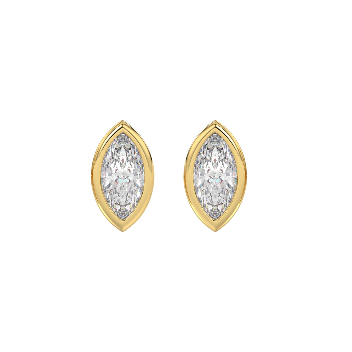 LADIES SOLITAIRE EARRINGS 2CT MARQUISE DIAMOND 14K YELLOW GOLD 1 LADIES SOLITAIRE EARRINGS 2CT MARQUISE DIAMOND 14K YELLOW GOLD - Image 1