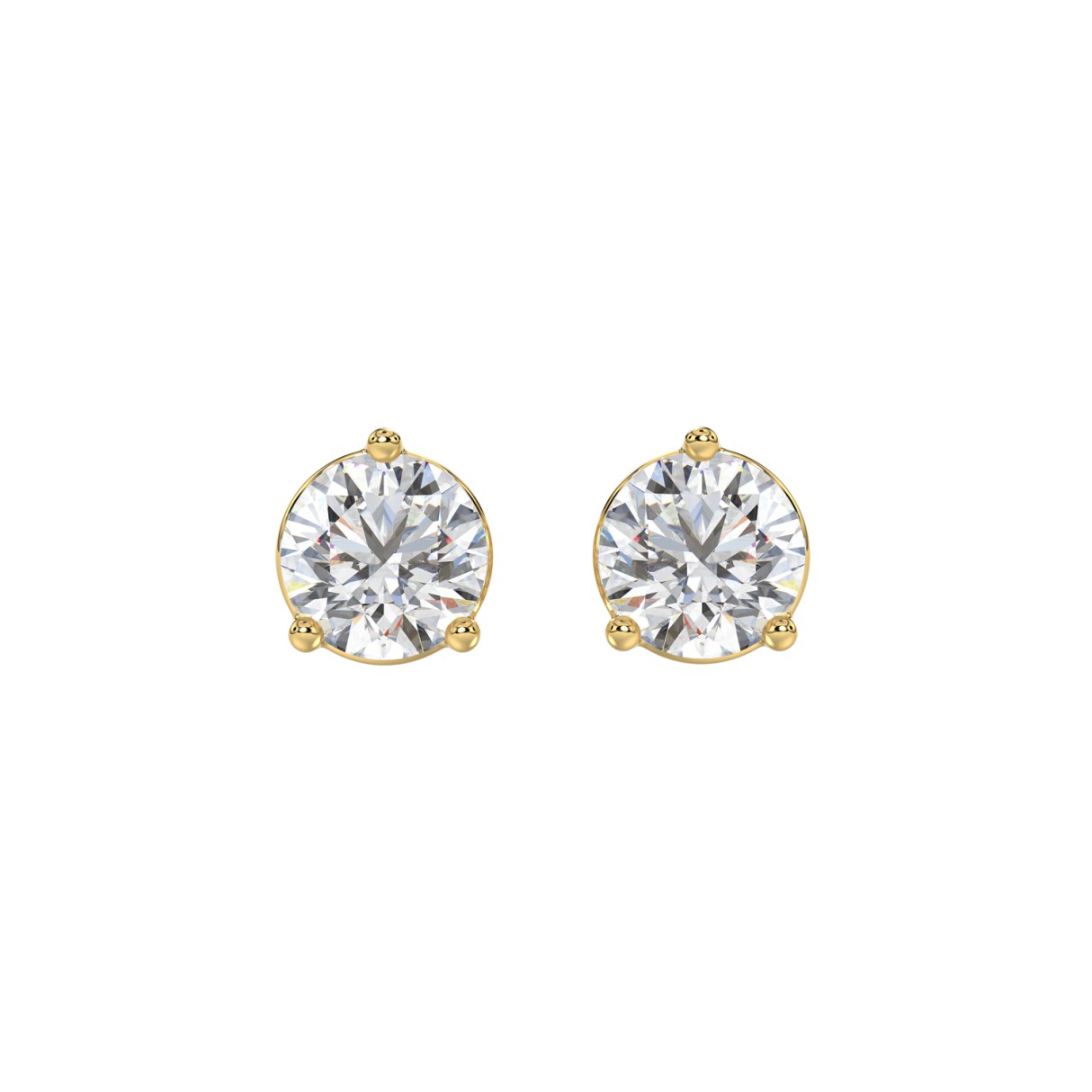14K YELLOW GOLD 3CT ROUND DIAMOND LADIES SOLITAIRE EARRINGS (CENTER STONE ROUND DIAMOND 1 1/2CT) 1 14K YELLOW GOLD 3CT ROUND DIAMOND LADIES SOLITAIRE EARRINGS (CENTER STONE ROUND DIAMOND 1 1/2CT) - Image 1
